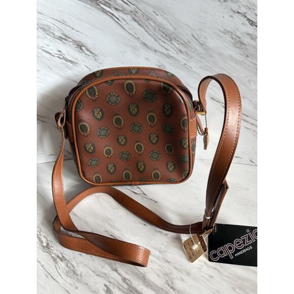 Vintage 80s Capezio Crossbody Bag – Brown Coated Canvas - Retro Mall Icon Energy - Picture 8 of 16